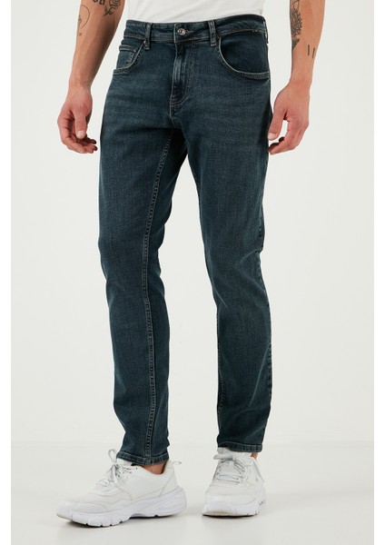 Pamuklu Slim Fit Yüksek Bel Dar Paça Jeans Erkek Kot Pantolon 3300S74TOKYO fiyatları