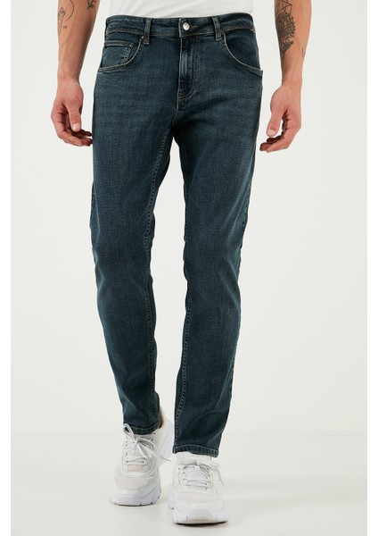 Pamuklu Slim Fit Yüksek Bel Dar Paça Jeans Erkek Kot Pantolon 3300S74TOKYO fırsatları
