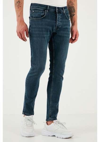 Streç Pamuklu Slim Fit Normal Bel Dar Paça Jeans Erkek Kot Pantolon 1124S77NAPOLI modelleri