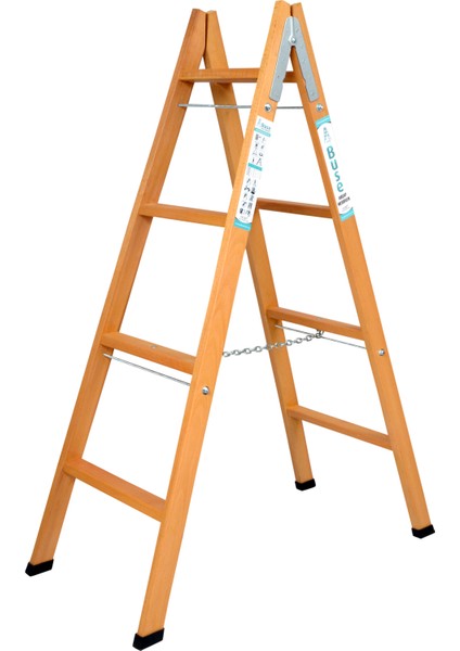 Katlanabilir 4 Basamaklı Ahşap Merdiven