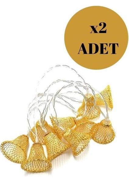 Parti ve Özel Gün Dekorasyonu Çan Şeklinde Metal Şerit LED Işık