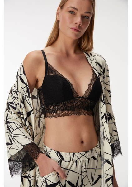 11496 Kadın Sabahlık, Bralet ve Pantolon Takım