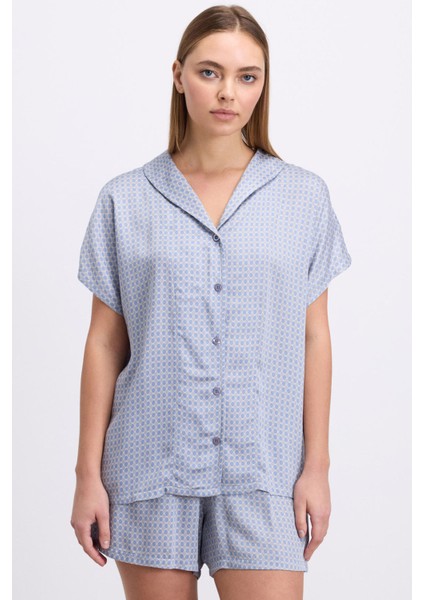 11609 Kadın Kısa Kol Gömlek ve Şort Takım