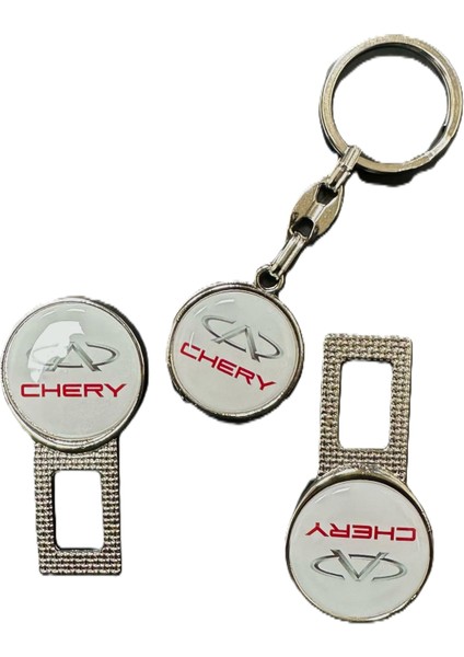 Chery Omada 5 Tiggo 7 Uyumlu Ikaz Ses Metal Toka 2 Adet Çift Yönlüdür Anahtarlık 1 Adet