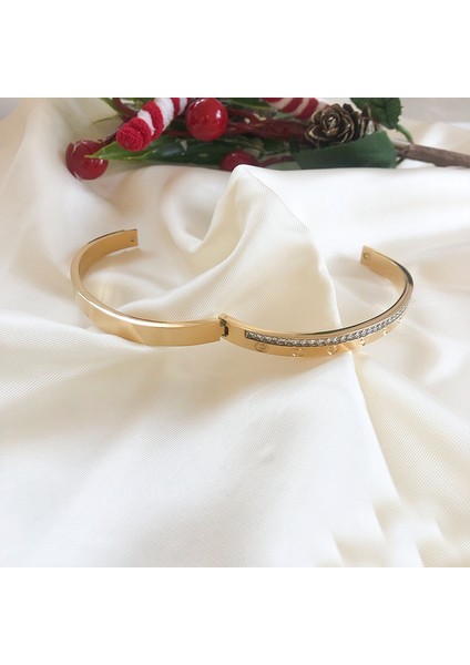 Zirkon Taşlı Kararmaz ,paslanmaz Çelik Kelepçe Bilezik modelleri