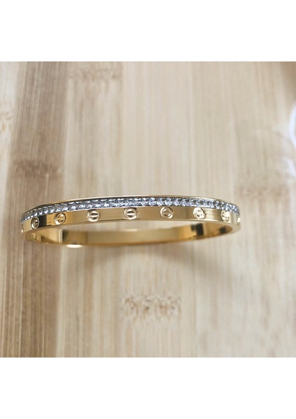 Zirkon Taşlı Kararmaz ,paslanmaz Çelik Kelepçe Bilezik fırsatları