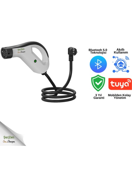 Prime 3,5 Kw Taşınabilir Araç Şarj Cihazı Beyaz (Wifi+Bluetooth Mobil Uygulama)