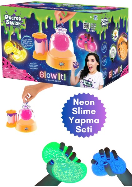 Doctor Squish Neon Renkli Slime Yapma Maker Seti Parlayan