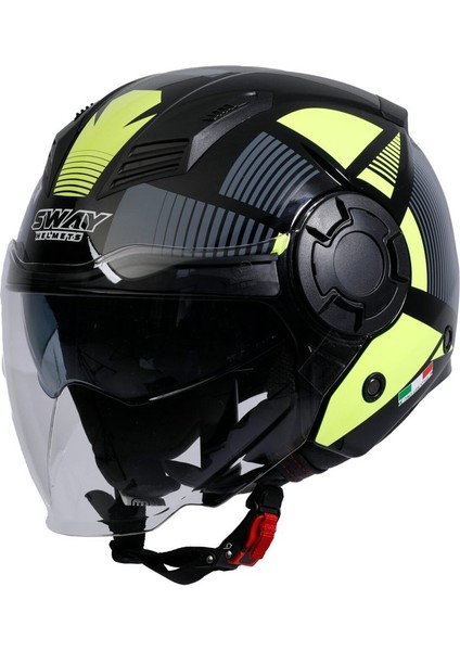 Sw 766 Geko Black Yellow Yarım Kask