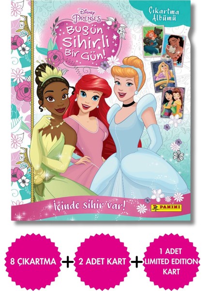 Panini Lisanslı Disney Prinses Mega Başlangıç Paketi Album+2 Paket(8 Stickers) Çıkartma