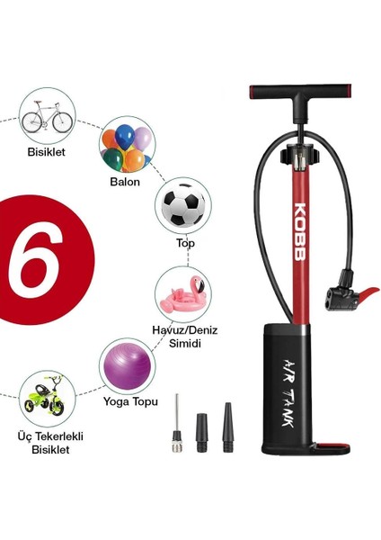 KB3256D 87 Psı Dijital Basınç Göstergeli Taşınabilir El Pompası