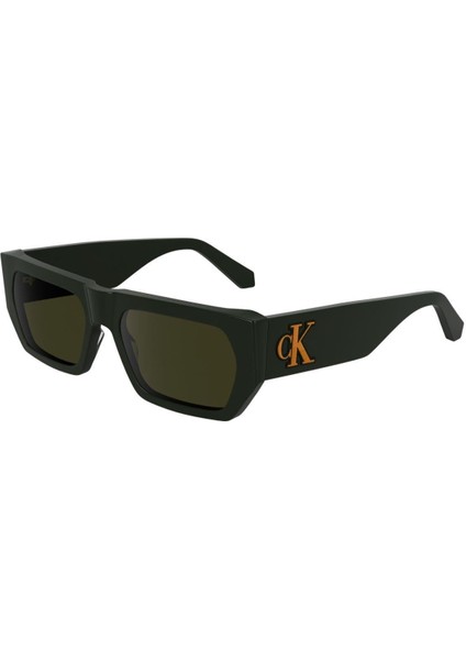 Ckj 24625S 309 55 Unisex Dikdörtgen Yeşil Kemik Güneş Gözlüğü