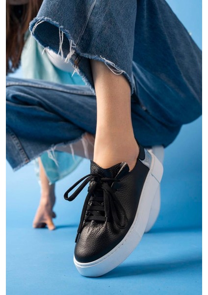 Bej - 2054 Kadın Cilt Hakiki Deri Spor Ayakkabı