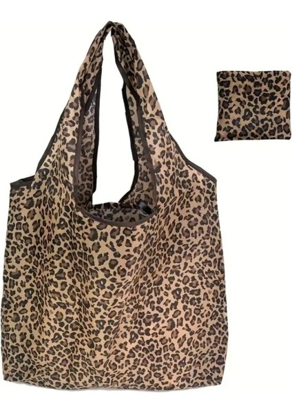 Leopar Desenli Katlanabilir polyester bez Alışveriş , Plaj Çantası fiyatları