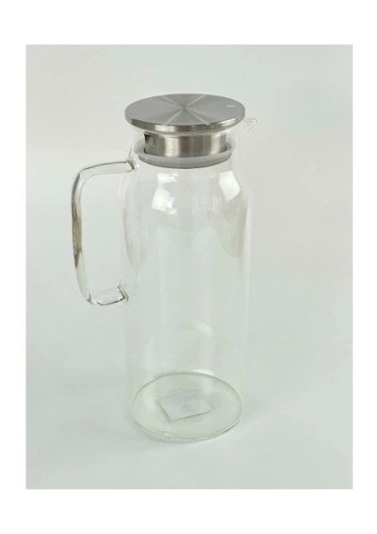 1500 ml Borosilikat Cam Su Sürahisi - Metal Kapaklı ve Isıya Dayanıklı