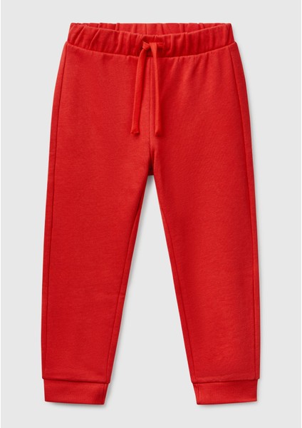 Erkek Çocuk Kırmızı Arka Cebi Logo Eşofman Altı