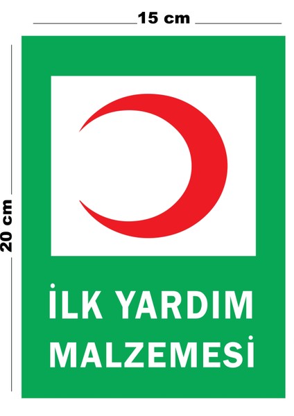 Metal İlk Yardım Malzemesi 15 cm x 20 cm Uyarı Levhası Yönlendirme Tabelası