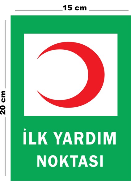 Metal İlk Yardım Noktası 15 cm x 20 cm Uyarı Levhası Yönlendirme Tabelası
