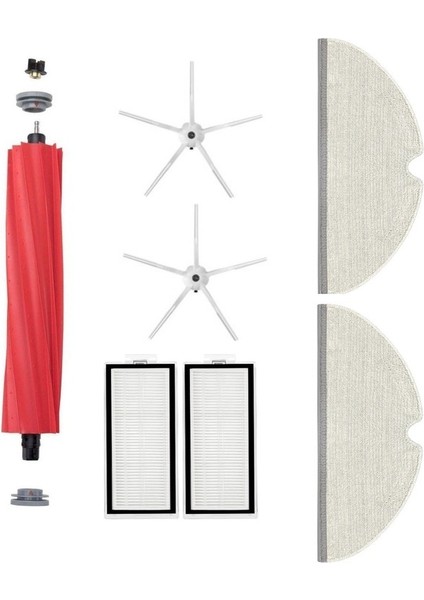 Roborock Q7 Uyumlu 1 Adet Ana Fırça 2 Adet Beyaz Yan Fırça 2 Adet Filtre 2 Adet Mop