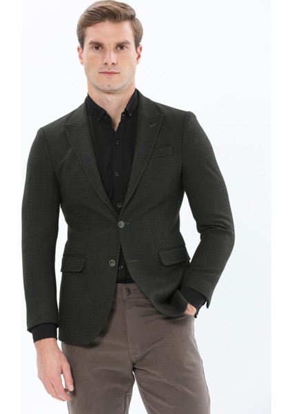Erkek Ceket Sivri Yaka Çift Yırtmaç 6 Drop Regular Fit