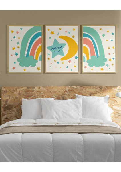 3 Lü Posterli Çocuk Odası Tablo - Fotoğraf Çerçevesi