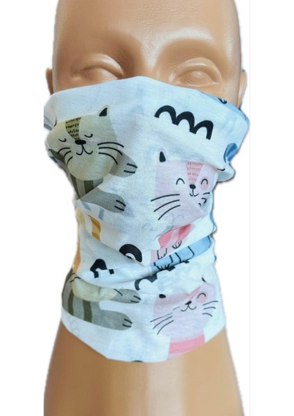 Bagoo Şirin Kedi Temalı Buff -Baf- Bandana- Boyunluk- Saç Bandı