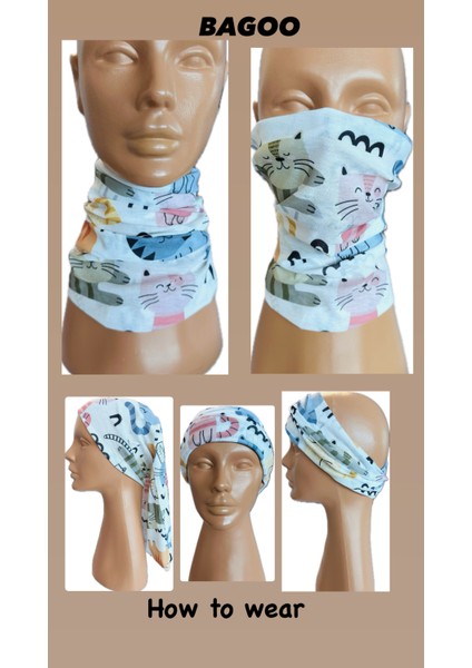 Bagoo Şirin Kedi Temalı Buff -Baf- Bandana- Boyunluk- Saç Bandı fiyatları