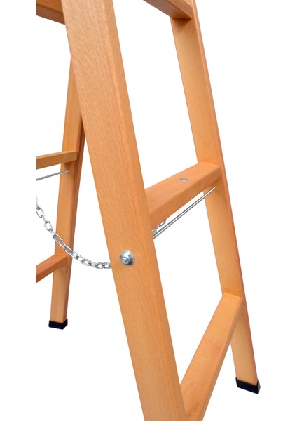 Buse Ahşap Merdiven Buse Premium 7+7 Çift Çıkışlı Geniş Basamaklı A Tipi Ahşap Merdiven 230 cm