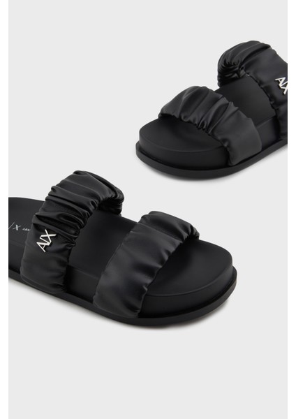 Logolu Çift Bantlı Büzgü Detaylı Terlik Bayan Terlik XDP062 XV926 00002 fırsatları