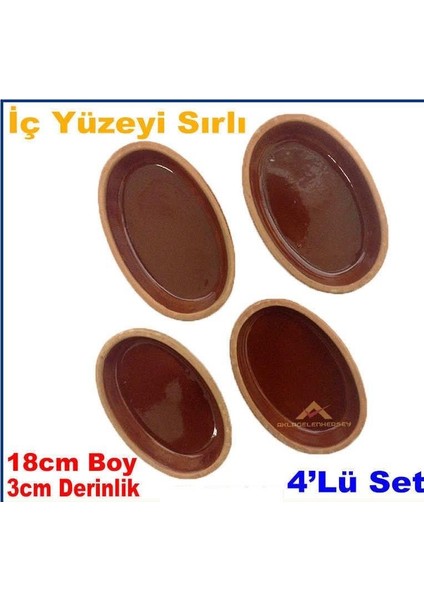 4 Adet Kahvaltı Seti 12X18CM Güveç Fırın Kabı Yüksek Isı ve Ateşe Dayanıklı Toprak Güveç Kabı