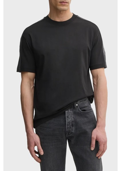 Logo Nakışlı Pamuk Relaxed Fit Bisiklet Yaka T Shirt J30J327237BEH Erkek T Shirt J30J327237 Beh