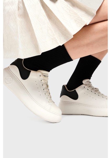 Armani Exchage Logolu Platform Taban Sneaker Ayakkabı Bayan Ayakkabı XDX188 XV937 N480 fiyatları