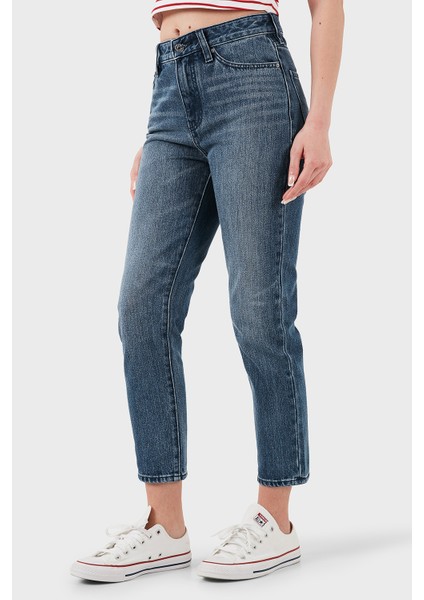 Pamuklu Relaxed Fit Yüksek Bel Düz Paça Jeans Bayan Kot Pantolon XW000073 AF12845 MB001 fırsatları
