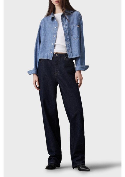 Pamuklu Relaxed Fit Tek Cepli Kısa Gömlek J20J2250111A4 Kadın Gömlek J20J225011 1A4