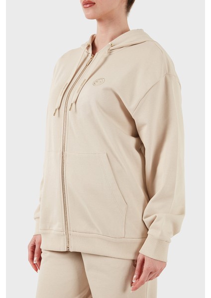 Pamuk Relaxed Fit Kapüşonlu Fermuarlı Sweat Bayan Sweat XW000318 AF12217 U1095