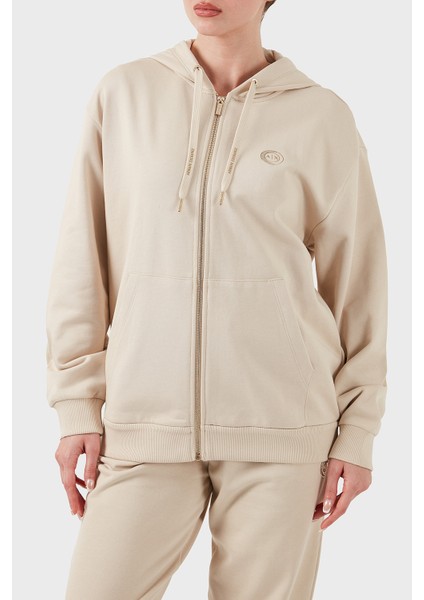 Pamuk Relaxed Fit Kapüşonlu Fermuarlı Sweat Bayan Sweat XW000318 AF12217 U1095 indirimleri
