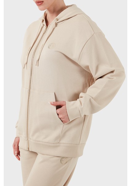 Pamuk Relaxed Fit Kapüşonlu Fermuarlı Sweat Bayan Sweat XW000318 AF12217 U1095