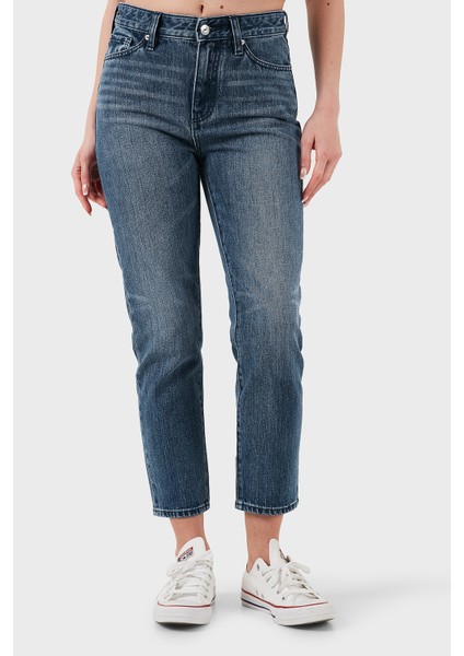 Pamuklu Relaxed Fit Yüksek Bel Düz Paça Jeans Bayan Kot Pantolon XW000073 AF12845 MB001