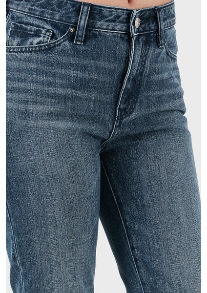 Pamuklu Relaxed Fit Yüksek Bel Düz Paça Jeans Bayan Kot Pantolon XW000073 AF12845 MB001