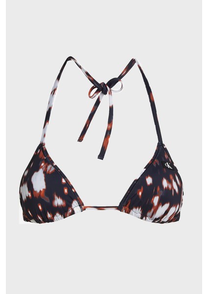 Desenli Bağlamalı Üçgen Bikini Üstü KW0KW023430GQ Bayan Bikini Üstü KW0KW02343 0gq indirimleri