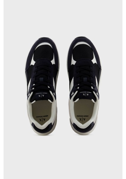 Armani Exchage Logolu Süet Detaylı Kalın Taban Sneaker Ayakkabı Erkek Ayakkabı XUX265 XV957 N814 fırsatları