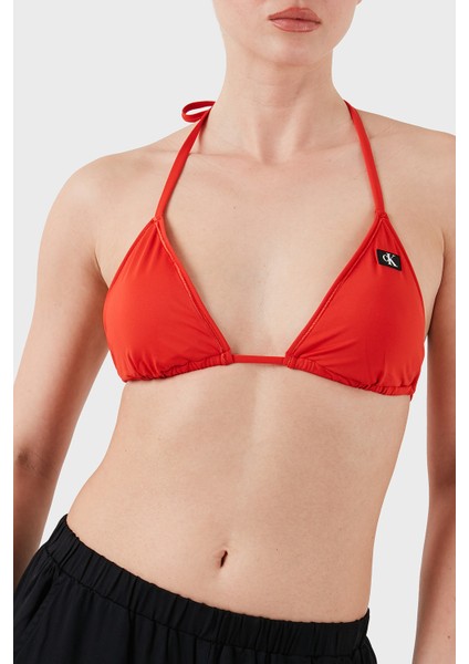 Logolu Bağlamalı Üçgen Bikini Üstü KW0KW02343XM8 Bayan Bikini Üstü KW0KW02343 Xm8