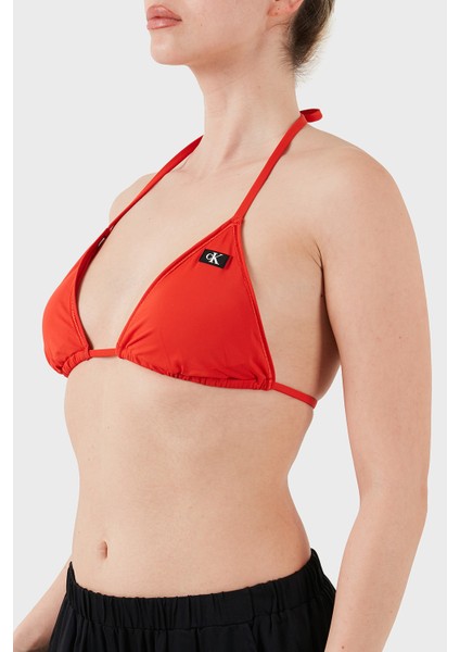 Logolu Bağlamalı Üçgen Bikini Üstü KW0KW02343XM8 Bayan Bikini Üstü KW0KW02343 Xm8 fırsatları