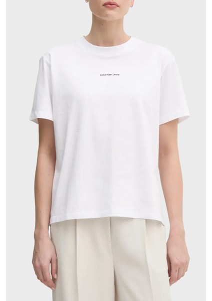 Baskılı Pamuk Comfort Fit Bisiklet Yaka T Shirt J20J225261YAA Bayan T Shirt J20J225261 Yaa