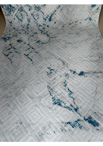 Mavi Kaymaz Yolluk - Yıkanabilir Dört Mevsim Halı | Salon, Banyo, Balkon, Genç Odası