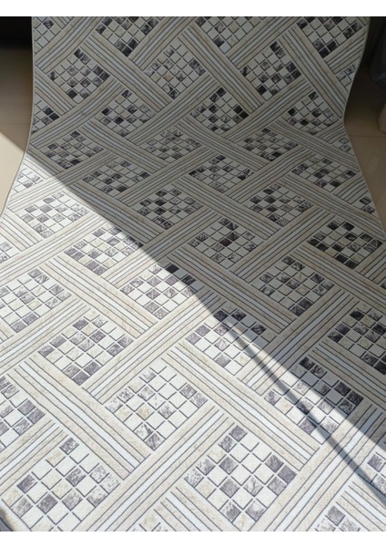 Krem Kaymaz Yolluk - Yıkanabilir Dört Mevsim Halı | Salon, Banyo, Balkon, Genç Odası