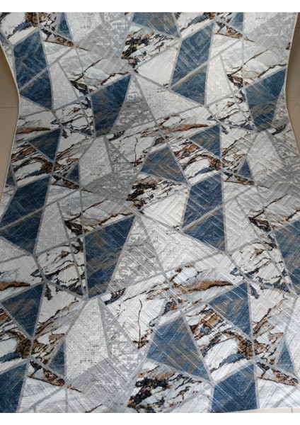 Mavi Kaymaz Yolluk - Yıkanabilir Dört Mevsim Halı | Salon, Banyo, Balkon, Genç Odası