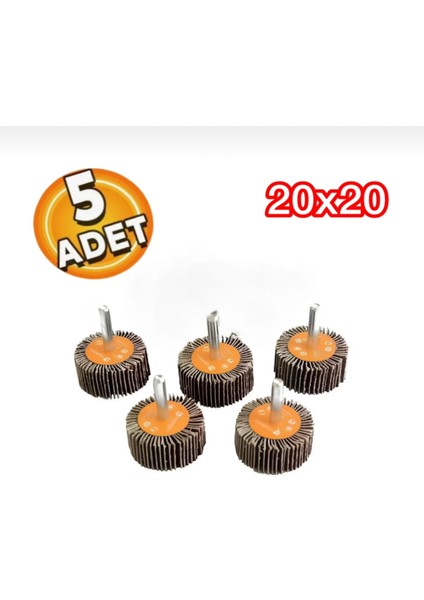 Meşem Mop Zımpara Saplı 20X20 mm 80 Kum (5 Adet)