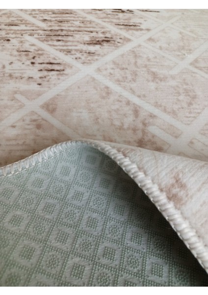 Krem Kaymaz Yolluk - Yıkanabilir Dört Mevsim Halı | Salon, Banyo, Balkon, Genç Odası fırsatları