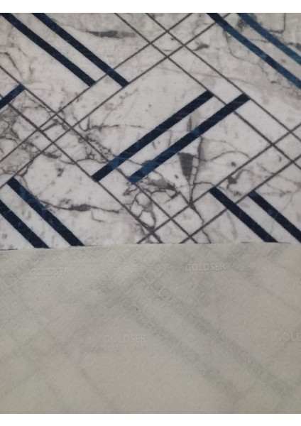 Mavi Kaymaz Yolluk - Yıkanabilir Dört Mevsim Halı | Salon, Banyo, Balkon, Genç Odası modelleri